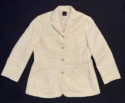Jaqueta Blazer Sephia Acolchoada Marfim Tamanho K 77 EUA 8 Botões de Madrepérola Forrados - Imagem 1 de 4