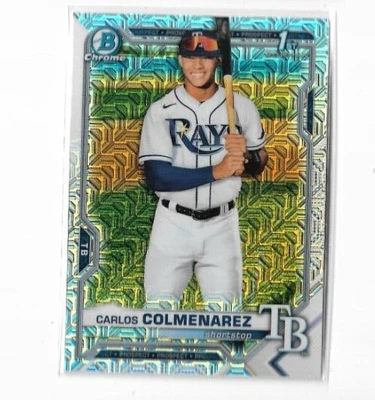2021 Bowman Chrome Carlos Colmenarez Bowman 1st Mojo Refractor #BCP-238 - Rays - Image 1 of 2