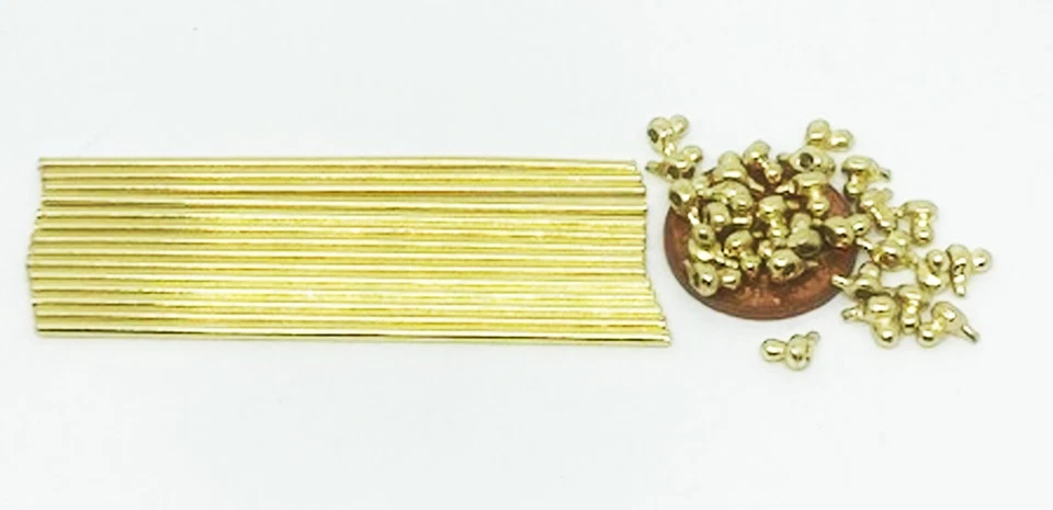 Dolls House Set Of 14 Metal Stair Carpet Rods & 28 Holders 1:12 Scale DIY Tumdee - Image 1 of 2