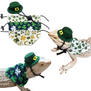 Reptile Lizard Rabbit Guinea pigHat with Cloak Collar Small Pets St.Patrick’sDay - Picture 1 of 8