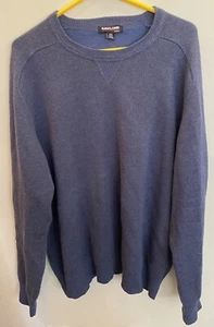 Men's XXL Blue Kirkland Signature Sweater Wool /Pima Cotton Blend 52/48% EUC - Picture 1 of 4