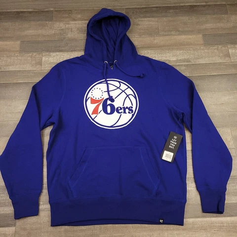 Philadelphia 76ers Sweater Mens Extra Large Blue Logo 47 Brand Basketball Phila Cover