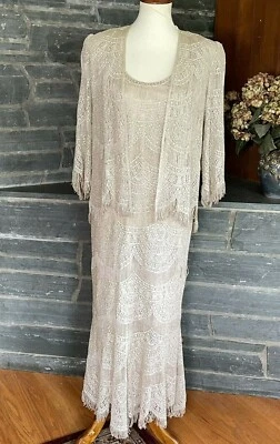 Lillie Rubin Dress Size Small Metallic Gold Sleeveless with Jacket S (FLAWS) - Image 1 of 4