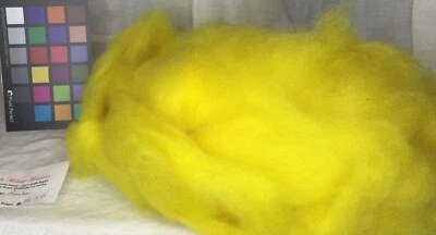 romney wool roving Yellow spinning felting weaving fiber arts knit crochet - Image 1 of 4