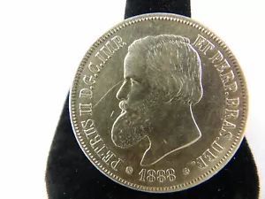 1888 Brazil 2000 Reis - Silver Coin - Petrus II (4) - Picture 1 of 3
