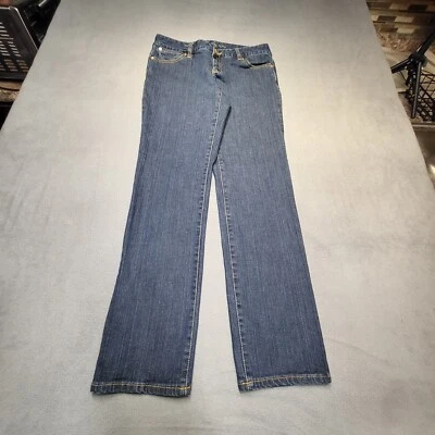 Pantalones de mezclilla elásticos Michael Kors para mujer 8 azules pierna recta desgastados Foto 1 de 4