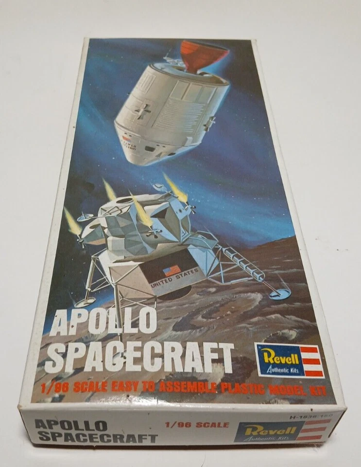 Rare VTG 1969 Revell Apollo Spacecraft Model Kit Silver Decals Complete Set NOS - Image 1 of 4