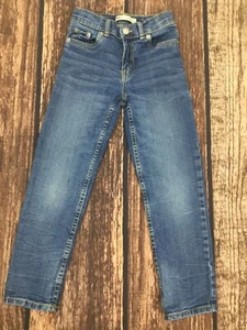 Levis 502 Blue Denim Regular Taper Stretch Adjustable Waist Jeans Boys Sz 7R - Picture 1 of 7