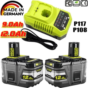 2X Batería Original 18V 12,0Ah para RYOBI One Plus Litio RB18L50 P108 / Cargador - Imagen 1 de 29
