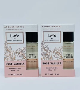 x2 Bath & Body Works Aromatherapy LOVE ROSE VANILLA Essential Oil Roll-On NEW - Picture 1 of 1