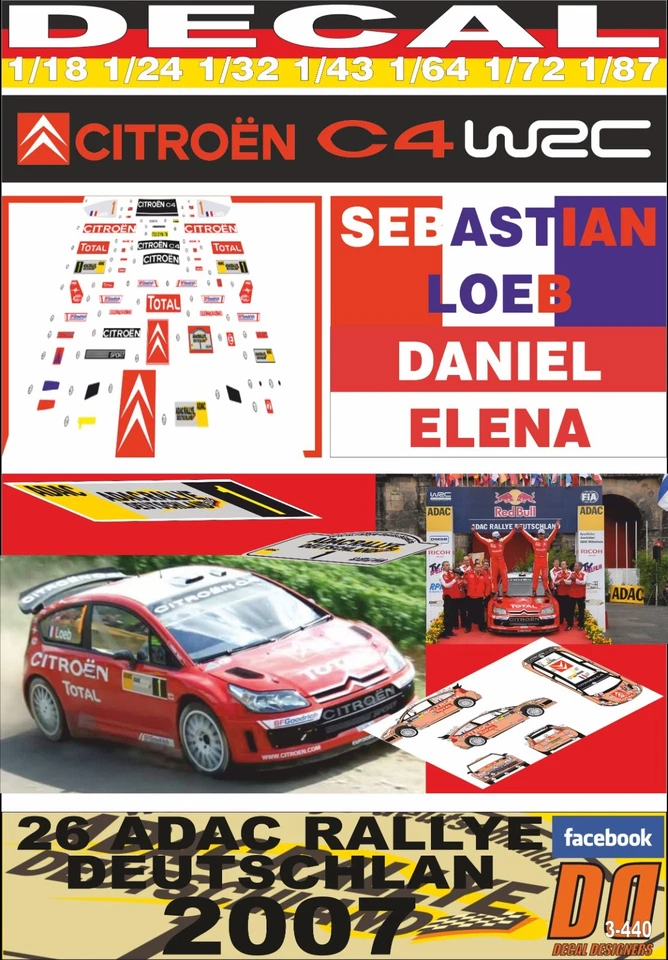 DECAL CITROEN C4 WRC S. LOEB R. DEUTSCHLAND 2007 WINNER (08) - Image 1 of 1