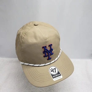 New York Mets MLB '47 Brand Riffle Hitch Rope Khaki Snapback Hat Cap OSFA - Picture 1 of 7