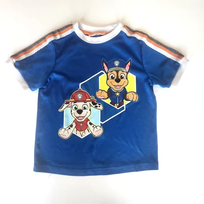 Boys Paw Patrol Shirt Size 5 Blue Short Sleeve Nickelodeon Chase Marshall - Image 1 of 4
