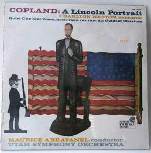 Aaron Copland: A LINCOLN PORTRAIT LP Charlton Heston - Utah Symphony Orchestra - Picture 1 of 2