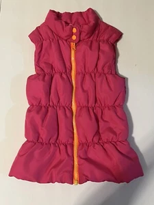 I Love Energie Makenzie Pink Puffer Vest Orange Zipper Girls Size Small - Picture 1 of 7