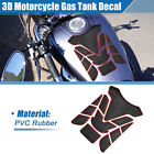 Universal Motorcycle Gas Tank Decal 7.68''x5.63'' Tank Pad Sticker Black Red