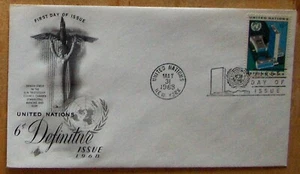 United Nations FDC 6¢ DEFINITIVE issue, NY 5/1968. - Picture 1 of 1