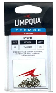 25 Umpqua Tiemco Nymphenhaken Größe 18 Caddis Pupae & Shrimp Down Eye 2x Heavy - Bild 1 von 12
