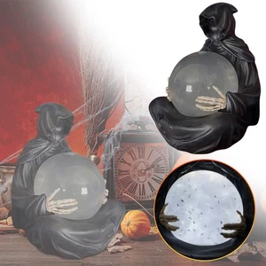 Suriel & Pipistrello Galleggiante Sfera di Cristallo, Decorazione Libreria Suriel, Statuina Halloween - Foto 1 di 9