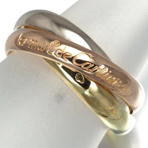 Auth Cartier Ring Trinity 3color Classic EU54 18K 750 Yellow White Rose Gold - Picture 1 of 4