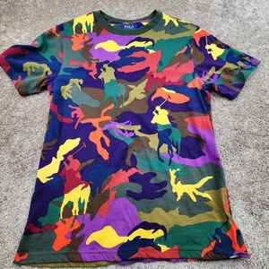 Polo Ralph Lauren Kids Camo Polo Player Graphic T Shirt Size L G 14 16 - Picture 1 of 6