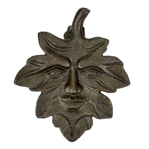 Zeckos Bronze-Finish Gusseisen Blatt Gesicht Türklopfer - Künstlerische Eingangsdekoration - Bild 1 von 8