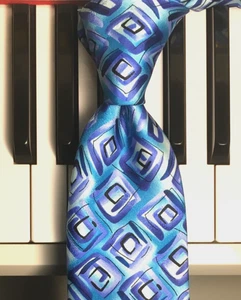 JERRY GARCIA / Col. 73 - Aqua Artist Series Silk Tie Titled 'New York at Night' - Picture 1 of 9
