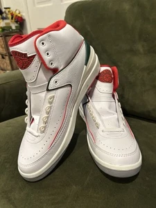Nike Air Jordan 2 Retro Italy Mexico Origins Bianco Rosso Fuoco Vela Uomo Tg 11 NUOVE - Foto 1 di 7