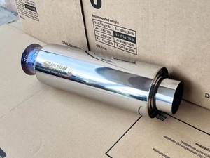 Spoon Sports Exhaust Trumpet Muffler JDM IN 2.2" OUT 3" Blue Performance - Bild 1 von 10