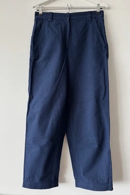 COS Women’s 100% Cotton Navy Blue Workwear Style Trousers - Size 36  - Image 1 of 4