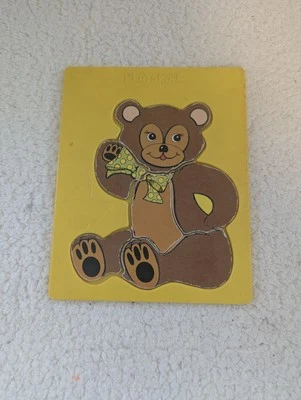 Antigo urso PLAYSKOOL 6 peças arco quebra-cabeça de plástico sem peças de tecido borboleta - Imagem 1 de 4