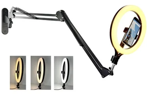 11'' Ring Light Wall Mount Phone Holder, Cell Phone Selfie Light with Wall Ro... - Picture 1 of 9