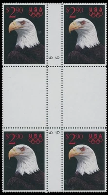 1991, USA BALD EAGLE $2.90, CROSS GUTTER BLOCK, FINISHED DESIGN PROOFS, SC#2540 - Image 1 of 2