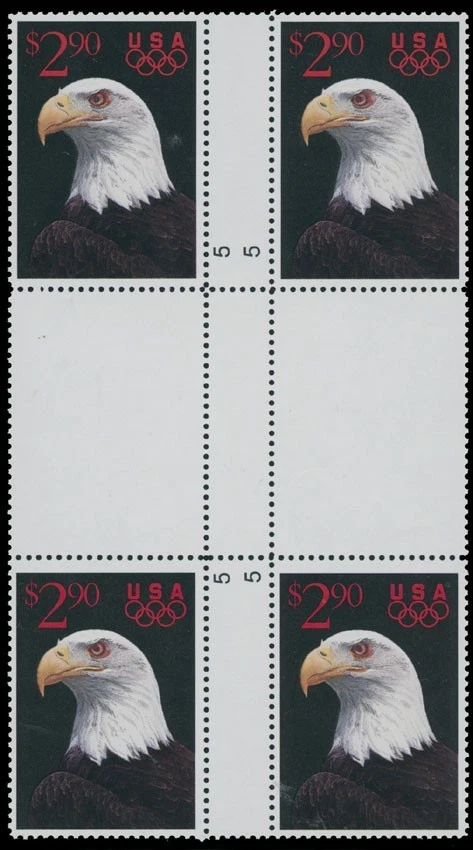 1991, USA BALD EAGLE $2.90, CROSS GUTTER BLOCK, FINISHED DESIGN PROOFS, SC#2540 - Image 1 of 2