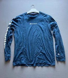 Felpa uomo blu medio maglione sportivo top sportivo pullover sportivo slim fit semplice - Foto 1 di 7