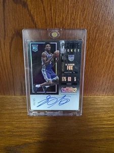 De’Aaron Fox Rookie Auto Playoff Ticket 44/65 RAW Ungraded - Picture 1 of 2