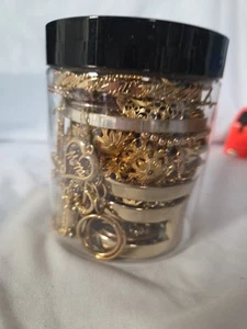 Mystery Jewelry Jar "Goldy Locks" - 16oz of Beautiful, Gold Tone Jewelry! - Picture 1 of 15