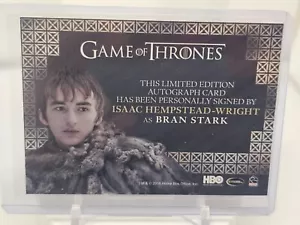 2016 Game of Thrones Authentic Autograph Isaac Hempstead-Wright as Bran Stark - Bild 1 von 2