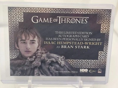 2016 Game of Thrones Authentic Autograph Isaac Hempstead-Wright as Bran Stark - Image 1 of 2