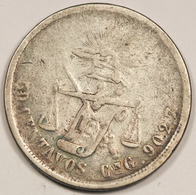 MEXICO Republic 1877/6Cn G 50 Centavos Silver Coin VF KM-407.2 Balance Scale - Image 1 of 2