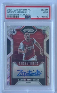 2021 Panini EPL Prizm Signatures Choice - GABRIEL MARTINELLI PSA 9 - Picture 1 of 2