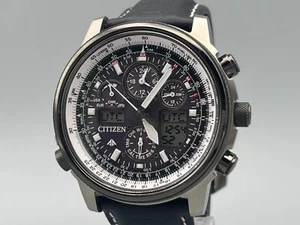 [Excellent] Citizen Promaster U680-T016685 Sky Eco-Drive Black Solar Mens Watch - Picture 1 of 21