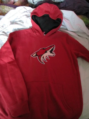 NEW REEBOK NHL ARIZONA COYOTES HOCKEY YOUTH HOODED HOODIE SWEATSHIRT RED M 10/12 Cover