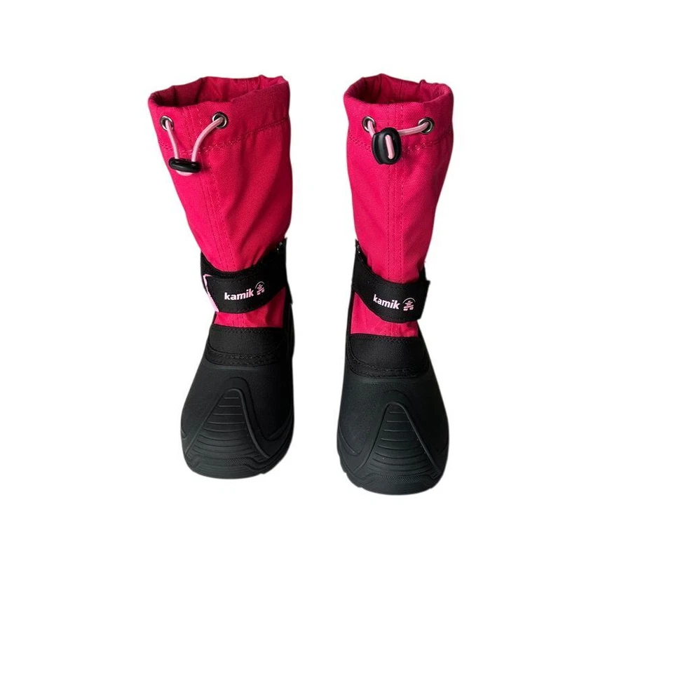 Kamik Niños Invierno Botas de Nieve Impermeables Rosa Negro Cordón Resistente al Frío talla 2 Foto 1 de 4