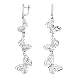 Ohrringe Hänger Ohrschmuck 925 Silber Schmetterling  Damenschmuck Echtschmuck - Picture 1 of 2