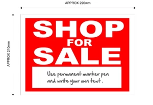 Shop For Sale Sign - with space for your own text. - Picture 1 of 1