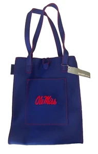 Ole Miss Rebels Mississippi Alan Stuart Tote Handbag Purse 12” x 10” x 4” Blue - Picture 1 of 4