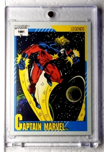 1991 Marvel Legends Card 139 CAPTAIN MARVEL. FREE ONE-TOUCH-HOLDER - Picture 1 of 2