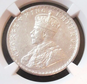 British India: 1917 B Rupee NGC UNC Details - Picture 1 of 4