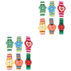  12 Pcs Wooden Child Kidult Toys Watch Crafts Holiday Slap Bands